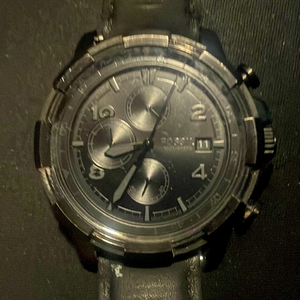 Authentic Fossil Mens FS5133 Black Stainless Steel Tactical Watch For $60!